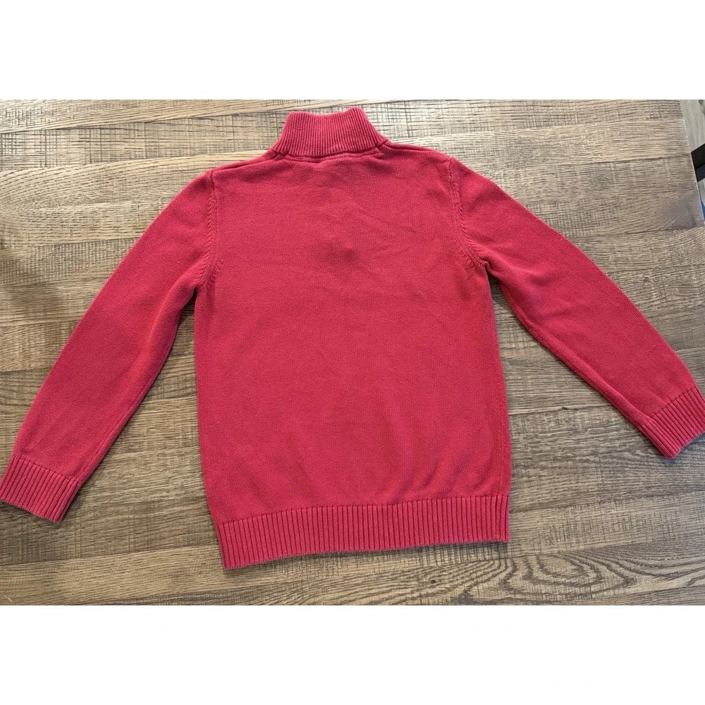 The Children's Place Boys 10/12 Red Fair Isle Sweater Mock Neck EUC